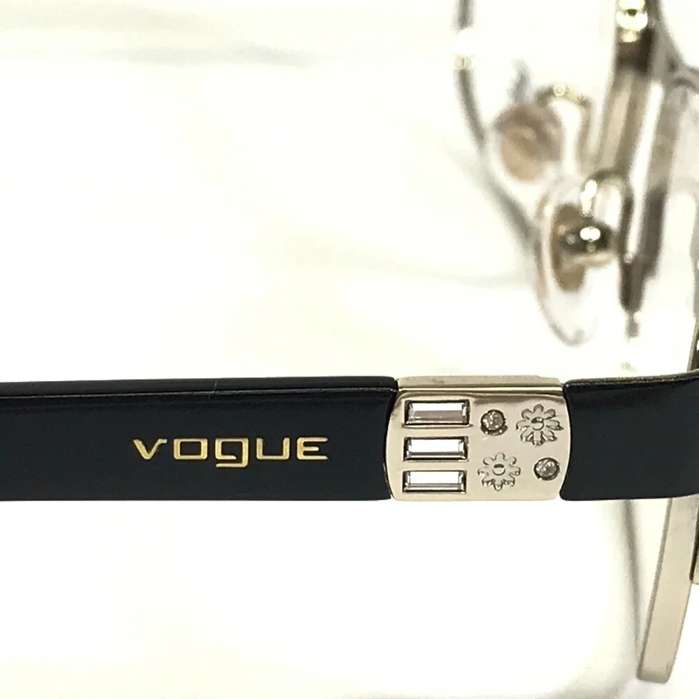 Vogue Eyeglasses Frames VO4073-B 352 Black Gold Rectangular Full Rim 51-17-135